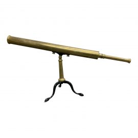 Antique Solid Metal Telescope + Stand