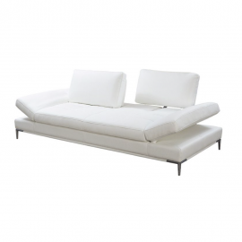 NEW Modani White Leather Adjustable Sofa. Original Price: $1,789