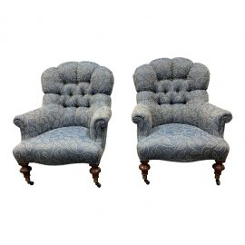 Ethan Allen Redgrave Tufted Arm Chairs - a Pair. Original Price: $3,400