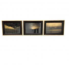 Custom Framed Signed + Numbered Set of 3 Black + Gold Photographs. Original Price: $3,600