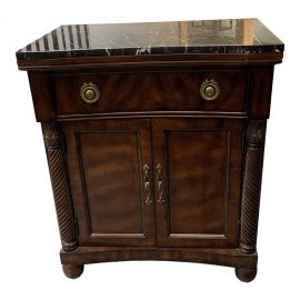 Drexel Heritage Portraits Marble Top Nightstand. Original Price: $1,400