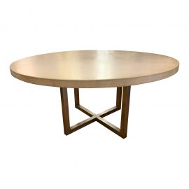 Custom Design Round Concrete + Steel Base Table. Original Price: $4,000