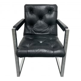 Late-20th Century Ralph Lauren "Polo" Tufted Leather Arm Chair.  	Original Price: $3,200