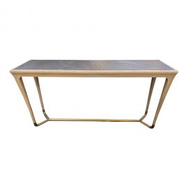 NEW Custom Design Laguna Bluestone + Brass + Wood Console