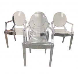 Phillipe Starck Style Ghost Arm Chairs - Set of Four