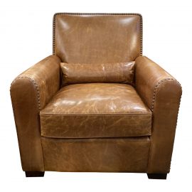 NEW Contemporary Lewiston Leather Chair. Originla Price: $2,490