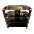Modern Style Three Tiered Metal + Glass Media Stand