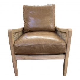 NEW Custom Design Soren Leather & Cane Arm Chair
