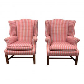Custom Upholstered Wingback Chair - a Pair