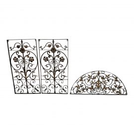 Rustic Three Piece Iron + Ornate Sculptural Wall Set