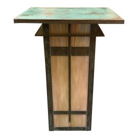 Arroyo Craftsmen Verdigris Finsbury Iridescent Glass Sconce. Original Price: $418