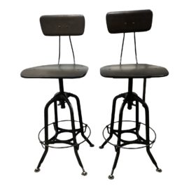 Restoration Hardware Toledo Adjustable Stools- a Pair. Original Price: $790