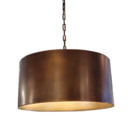 Restoration Hardware Antiqued Metal Drum Pendant