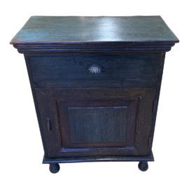 Late-20th Century Spanish Hand Painted Distressed Wood Side Table