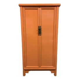 Mid-20th Century Light Pumpkin Asian Armoire