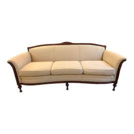 Vintage Wood Framed Sofa
