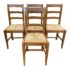 1990s Vintage Italian Rush Seat Dining Room Chairs- Set