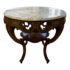 Early-20th Century + European Marble + Oak Side Table