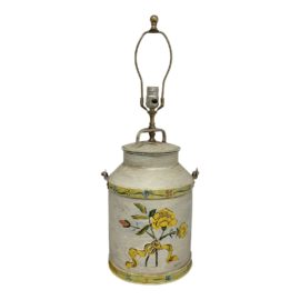 Late 20th Century Hand Painted Signed A.Fellow Table Lamp