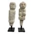 Pair of Antique Carved Stone Figurines + Iron Stands