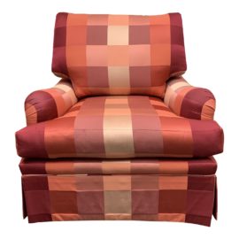 Custom Plaid Pattern Silk Chair
