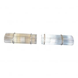 Mid-20th Century Gaetano Style Glass Cylinder Wall Sconces- a Pair