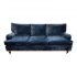 Brushed Navy Velvet Vintage Sofa