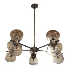 Four Hands Pearson 10 Light Blown Glass Chandelier. Original Price: $1,000