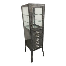 Restoration Hardware Pharmacy Dulton Metal + Glass Cabinet. Original Price: $1,250