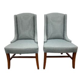 Contemporary - Pair of Highback Slope Arm Chairs