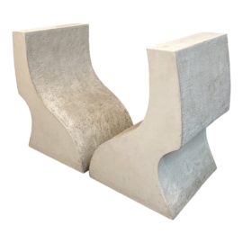 Late 20th Century Custom Fiberglass Faux Stone Dining Table Pedestals - a Pair