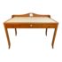 Mid 20th Century Ivory Leather + Cherry Desk Leather Top Desk