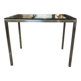 Room & Board Portico Glass + Stainless Steel End Table. Original Price: $489