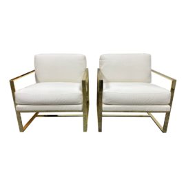 Lawson Fenning Custom Box Chairs - a Pair. Original Price: $5,500