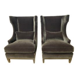 Bernhardt Furniture Interiors Pascal Mohair Chairs- a Pair. Original Price: $3,132