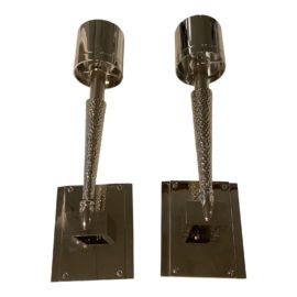 NEW Jonathan Browning Studios Garrone Chrome Sconces - a Pair