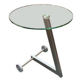Glass + Chrome Side Table