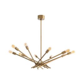 NEW Arteriors Webster Antique Brass 10-Light Chandelier. Original Price: $1,920
