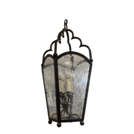 Murrays Ironworks Black Metal Lantern + Wavy Glass