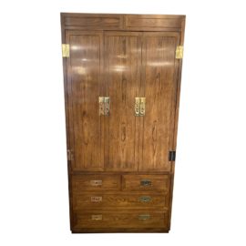 Mid 20th Campaign Henredon Armoire