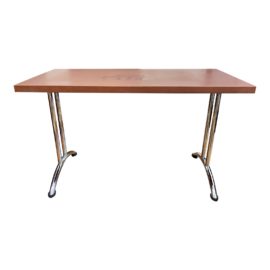 Mid 20th Century Custom Wood + Chrome Desk