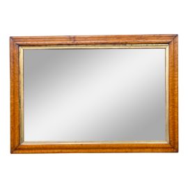 Mid 20th Century Burled Wood + Gold Mirror