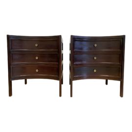 Mid 20th Century Empire Style Curved Nightstands - a Pair.  Original Price: $2,255