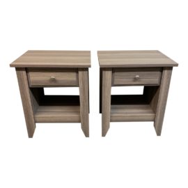 Rustic Taupe Nightstands - a Pair