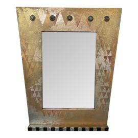 Patricia Kelley Custom Gold and Black Contemporary Art Mirror, 1990s