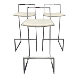 Late 20th Century Milo Baughman Style Barstools - Set of 3