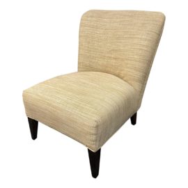 Tan Tweed Upholstered Accent Chair