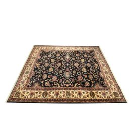 100% Wool Floral Area Rug - 8′11″ × 12′