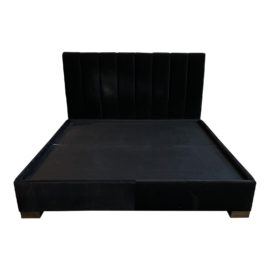 Eastern King Custom Quilted Velvet Platform Bed Frame