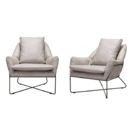 Zuo Modern Finn Lounge Chairs Distressed Gray - a Pair. Original Price: $2,099